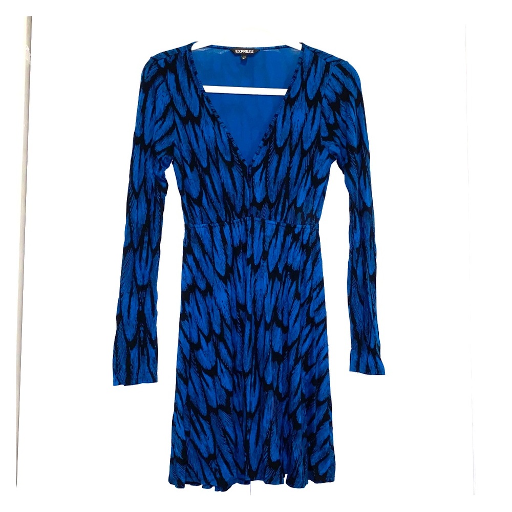 Express peacock blue dress, V neck